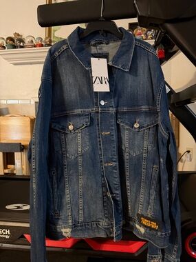 ZARA Indigo Blue Denim Trucker Jacket